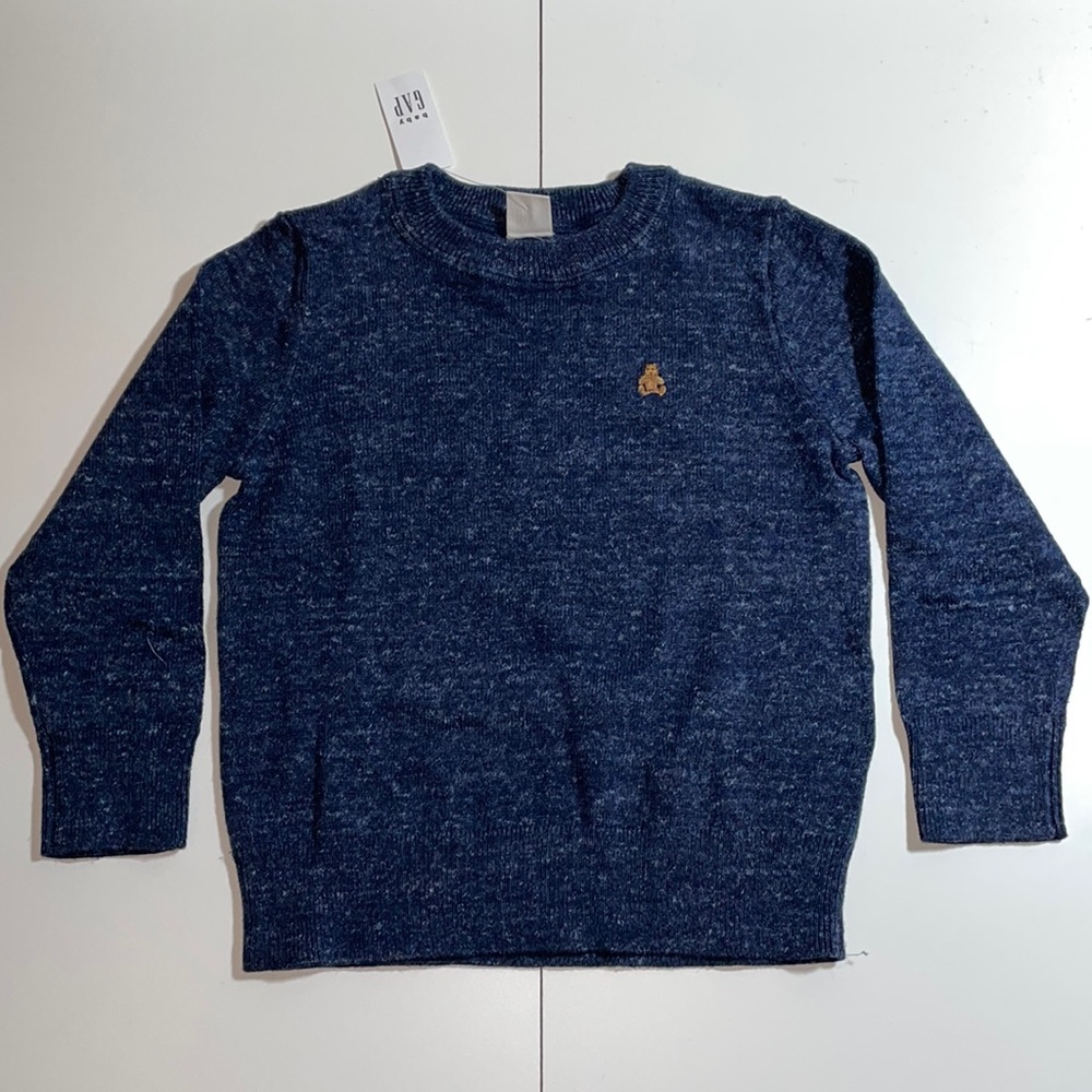 Gap Kids Navy Sweater with Bear Logo - Size 4 Years
